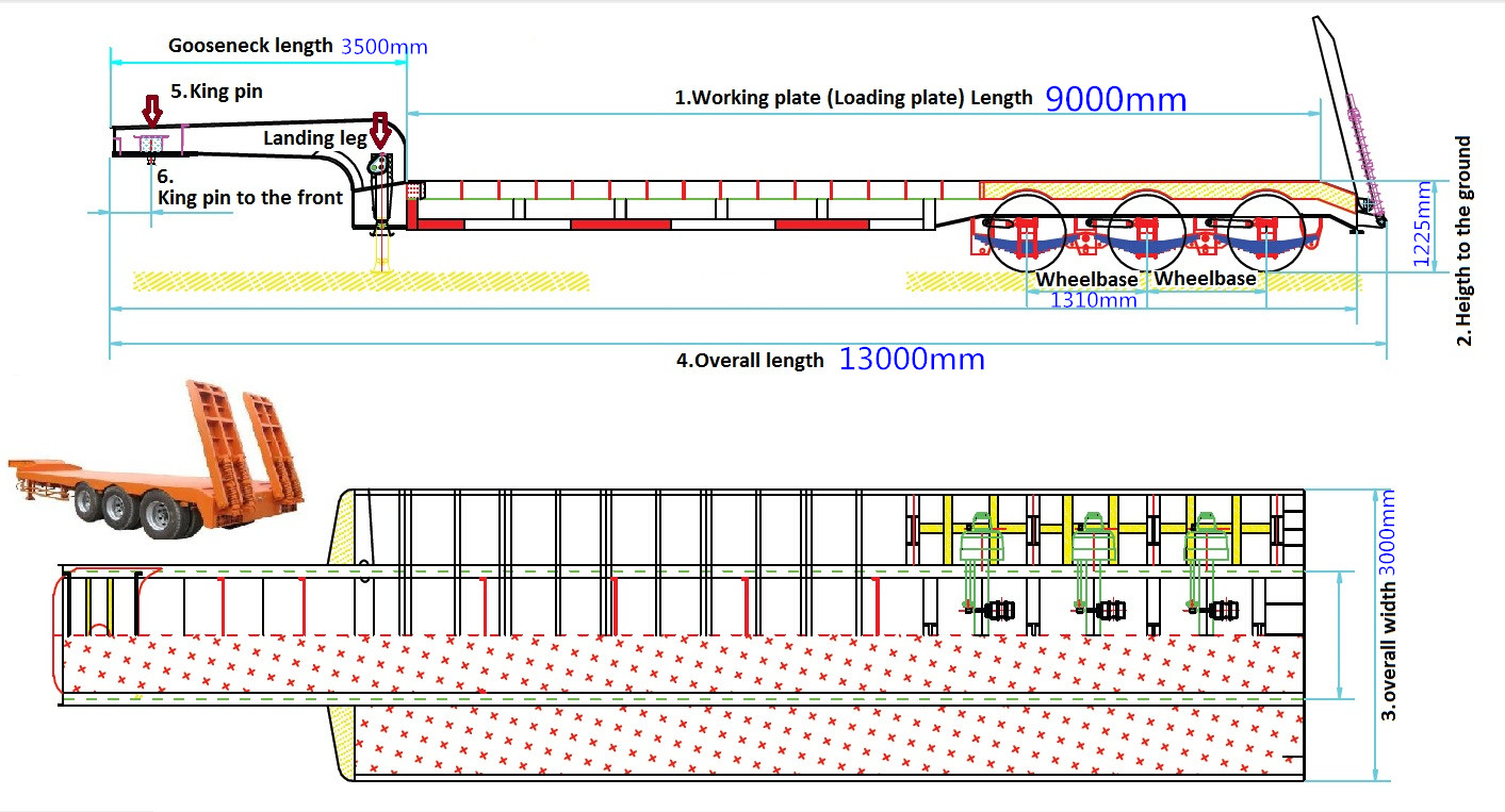 Lowbed semi trailer 