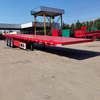 The Plate Flatbed Semi Trailer for High Strength Steel Material Transport 30-60 Tons 3 Axles