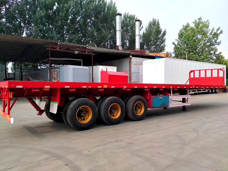  China Product Custom Colors Tri-Axle 80 Tons 3/4/5Axles 40 Feet Shipping Container Trailer Flatbed Semi Trialer for Sale