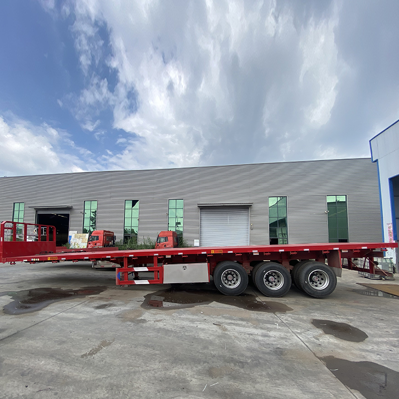 3 Axles Fuwa 13 Ton 40ft Brand New 4axle Flatbed Semi Trailer with Container Twist Locks 