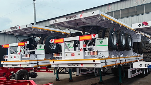 3 Axis White Flatbed Semi Trailer Will Be Exported To Zimbabwe