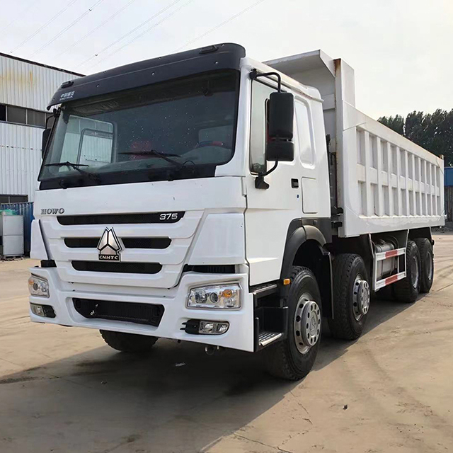 Used sinotruck 375hp white 30tons 12wheeler Howo Dump Truck 8×4 